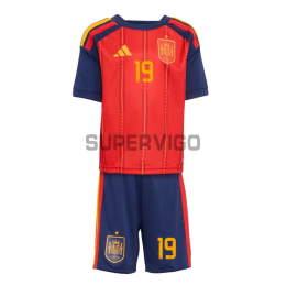 Camiseta Lamine Yamal 19 España Primera Equipación 2026 Rojo/Azul Niño Kit