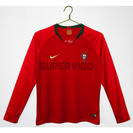 Camiseta Portugal Primera Equipación Retro 2018 ML Rojo