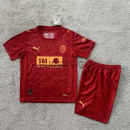 Camiseta Valencia Segunda Equipación 2025/2026 Rojo Niño Kit