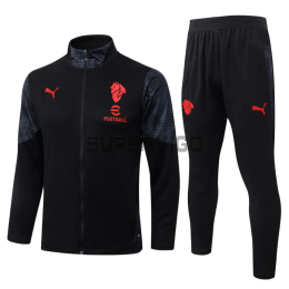 Chandal AC Milan 2025/2026 Negro con Estampado en Manga