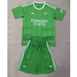 Camiseta de Portero Arsenal 2025/2026 Verde/Blanco Niño Kit