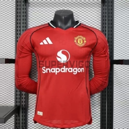 Camiseta Manchester United Primera Equipación 2025/2026 ML Rojo (EDICIÓN JUGADOR)