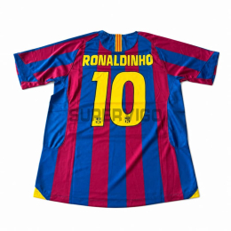 Camiseta RONALDINHO 10 Barcelona Primera Equipación Retro 2005/2006 Rojo/Azul