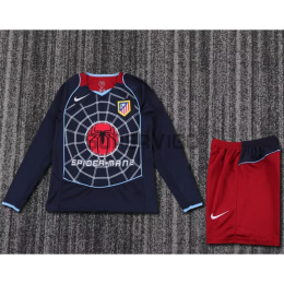 Camiseta Atlético de Madrid Segunda Equipación Retro 2004/05 ML Azul Marino Niño Kit