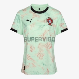 Camiseta Portugal Segunda Equipación la EURO Femenina 2025 Verde