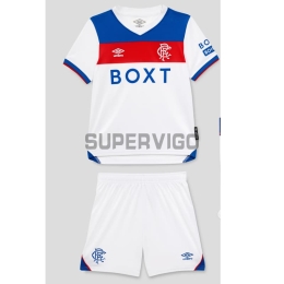 Camiseta Rangers FC Segunda Equipación 2025/2026 Blanco Niño Kit