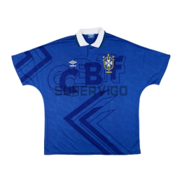 Camiseta Brasil Segunda Equipación Retro 1992 Azul