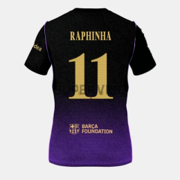 Camiseta RAPHINHA 11 Barcelona Segunda Equipación 2026/2027 Negro/Morado UCL