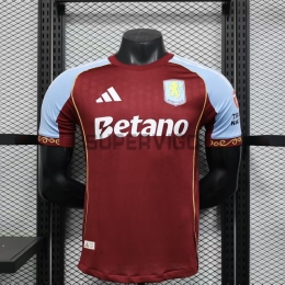 Camiseta Aston Villa Primera Equipación 2025/2026 Rojo Oscuro (EDICIÓN JUGADOR)