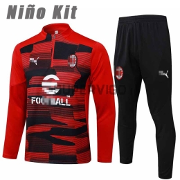 Sudadera de Entrenamiento AC Milan 2024/2025 Niño Kit Rojo/Negro