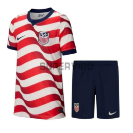 Camiseta EE.UU Primera Equipación Mundial 2026 Rojo/Blanco Niño Kit