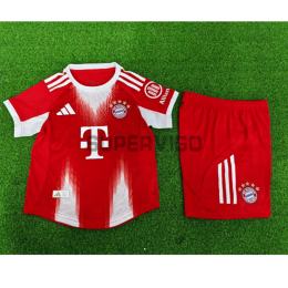 Camiseta Bayern Múnich Primera Equipación 2025/2026 Rojo Niño Kit (EDICIÓN JUGADOR)