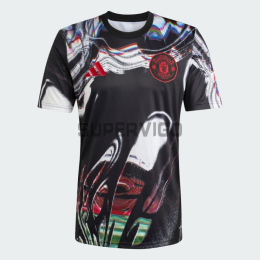 Camiseta Manchester United 2025/2026 Pre-Match Negro con Estampado