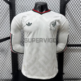 Camiseta México Segunda Equipación Mundial 2026 ML Blanco (EDICIÓN JUGADOR)