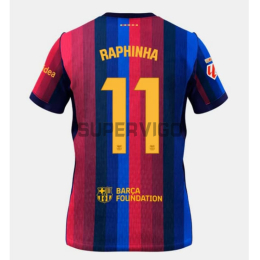 Camiseta RAPHINHA 11 Barcelona Primera Equipación 2026/2027 Rojo/Azul con Parche La Liga