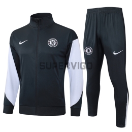 Chandal Chelsea 2025/2026 Gris Oscuro/Blanco