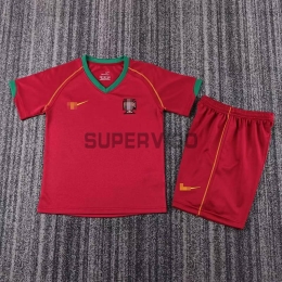 Camiseta Portugal Primera Equipación Retro 2006 Niño Kit