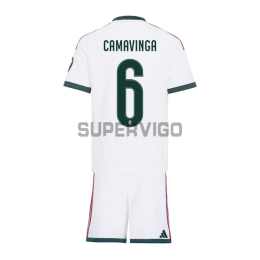 Camiseta CAMAVINGA 6 Real Madrid Primera Equipación 2026/2027 Blanco Niño Kit con Parche HP