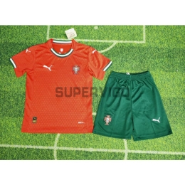 Camiseta Portugal Primera Equipación 2025 Niño Kit Rojo