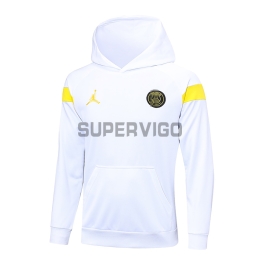 Sudadera De Entrenamiento PSG 2023/2024 Con Capucha Blanco/Amarillo