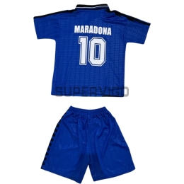 Camiseta MARADONA 10 Argentina Segunda Equipación Retro 1994 Niño Kit