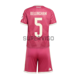 Camiseta BELLINGHAM 5 Real Madrid Tercera Equipación 2026/2027 Rosa Niño Kit con Parche HP