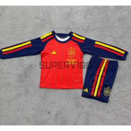 Camiseta España Primera Equipación Mundial 2026 ML Rojo/Azul Niño Kit Edición Final