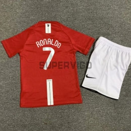 Camiseta RONALDO 7 Manchester United Primera Equipación Retro 2007/08 Niño Kit